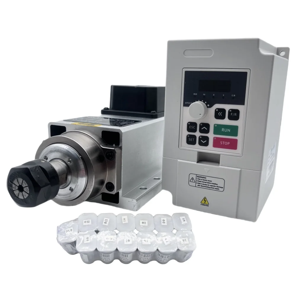 Air Cooled 1.5Kw Spindle Motor Inverter 110V - Zestaw silnika wrzeciona CNC 1.5KW ER11/ER20