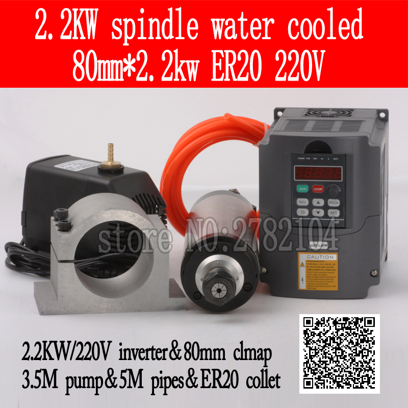 2.2Kw Water Cooled Spindle Kit Vfd - Zestaw wrzeciona chłodzonego wodą Silnik wrzeciona