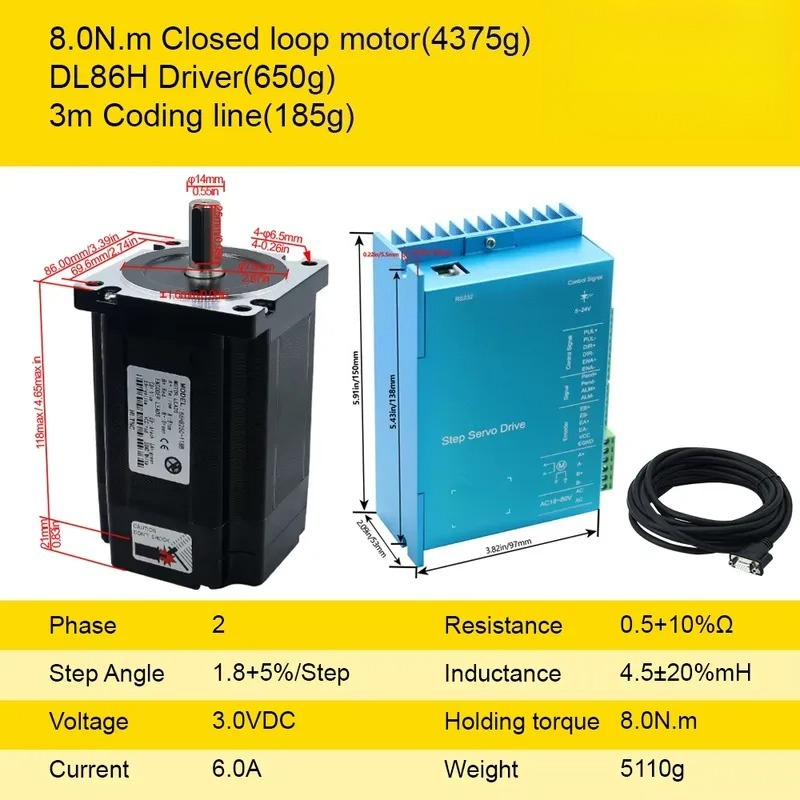 Hybrid Servo Driver Nema 34 8.5Nm - Przemysłowy zestaw silników krokowych Nema 34