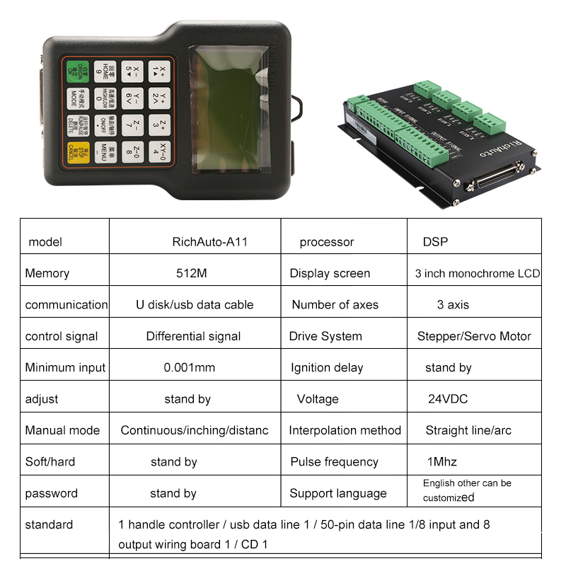 Sterownik CNC Richauto DSP A11 – Richauto A11 Dsp Controller 3 Axis recenzja i cena