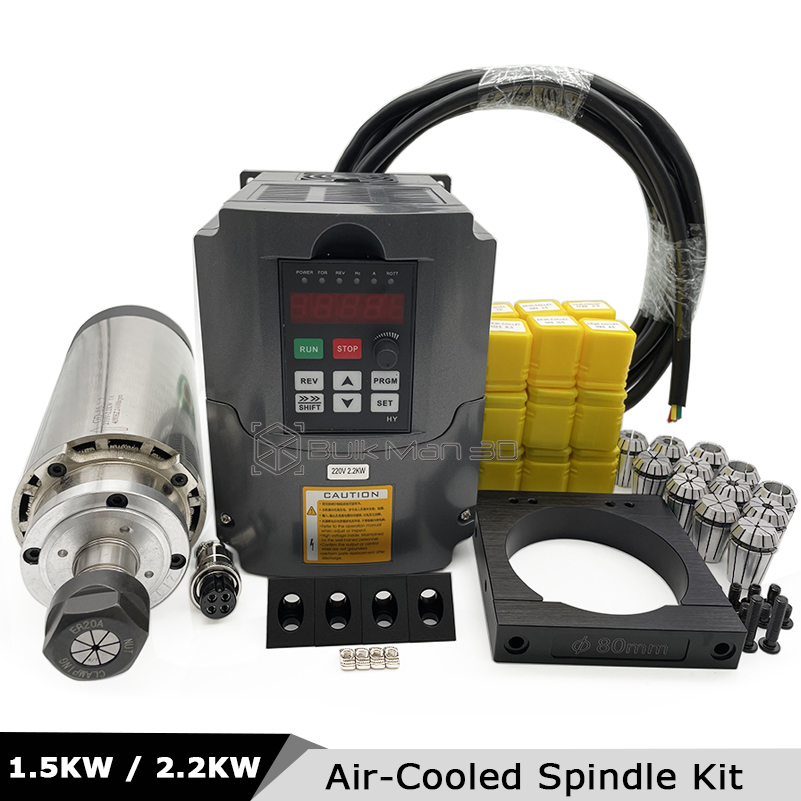 Zestaw wrzeciona CNC chłodzone – Air Cooled 1.5Kw Spindle Motor Inverter 110V recenzja i cena