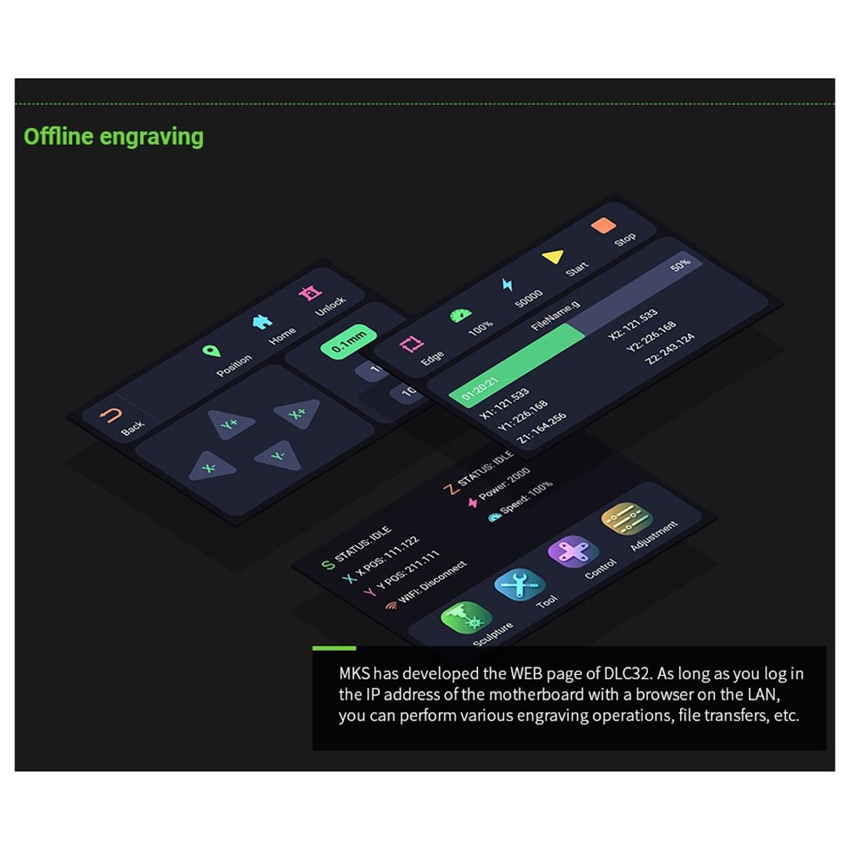 Płytka sterująca Doings Offlin – Grbl 32 Bit Control Board Offline Display recenzja i cena