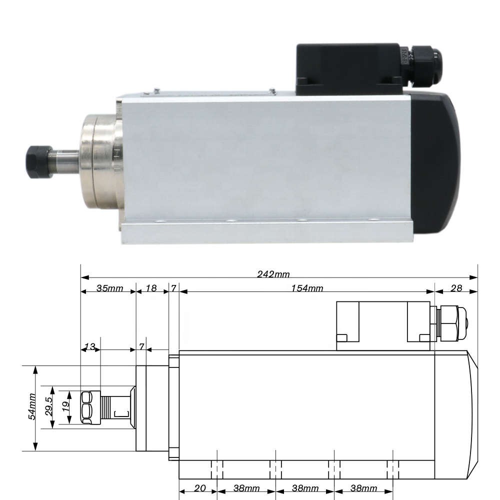 Silnik wrzeciona chłodzony pow – Air Cooled 1.5Kw Spindle Motor Inverter 110V recenzja i cena