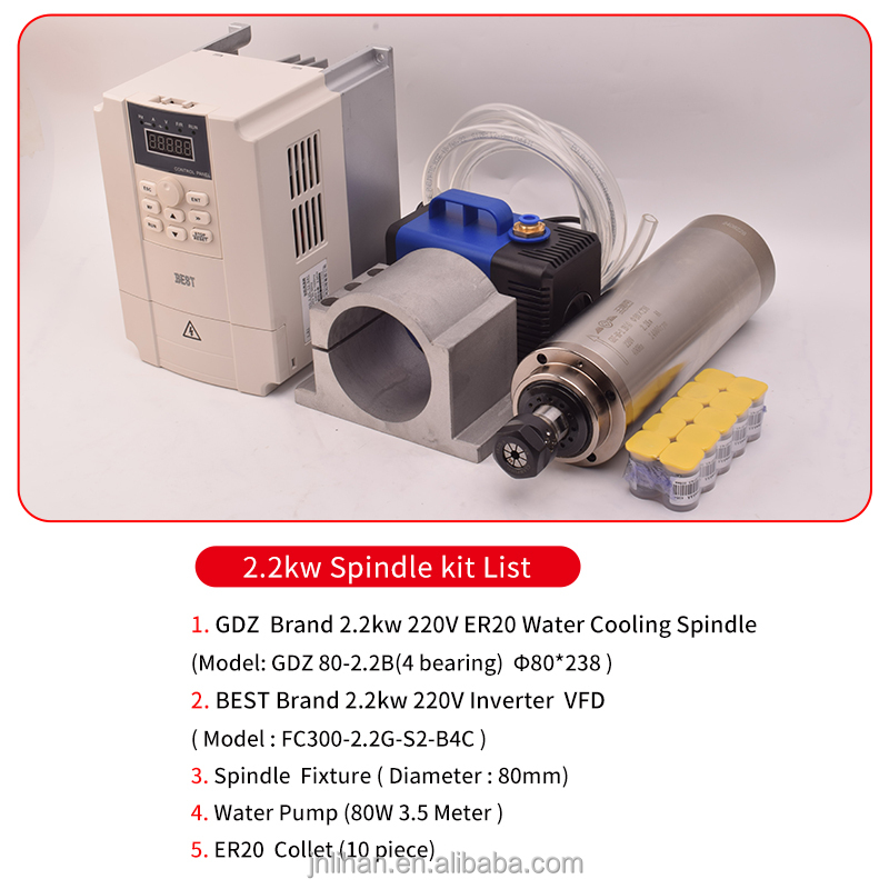 Zestaw inwertera VFD do wrzeci – 2.2Kw Water Cooled Spindle Kit Vfd recenzja i cena