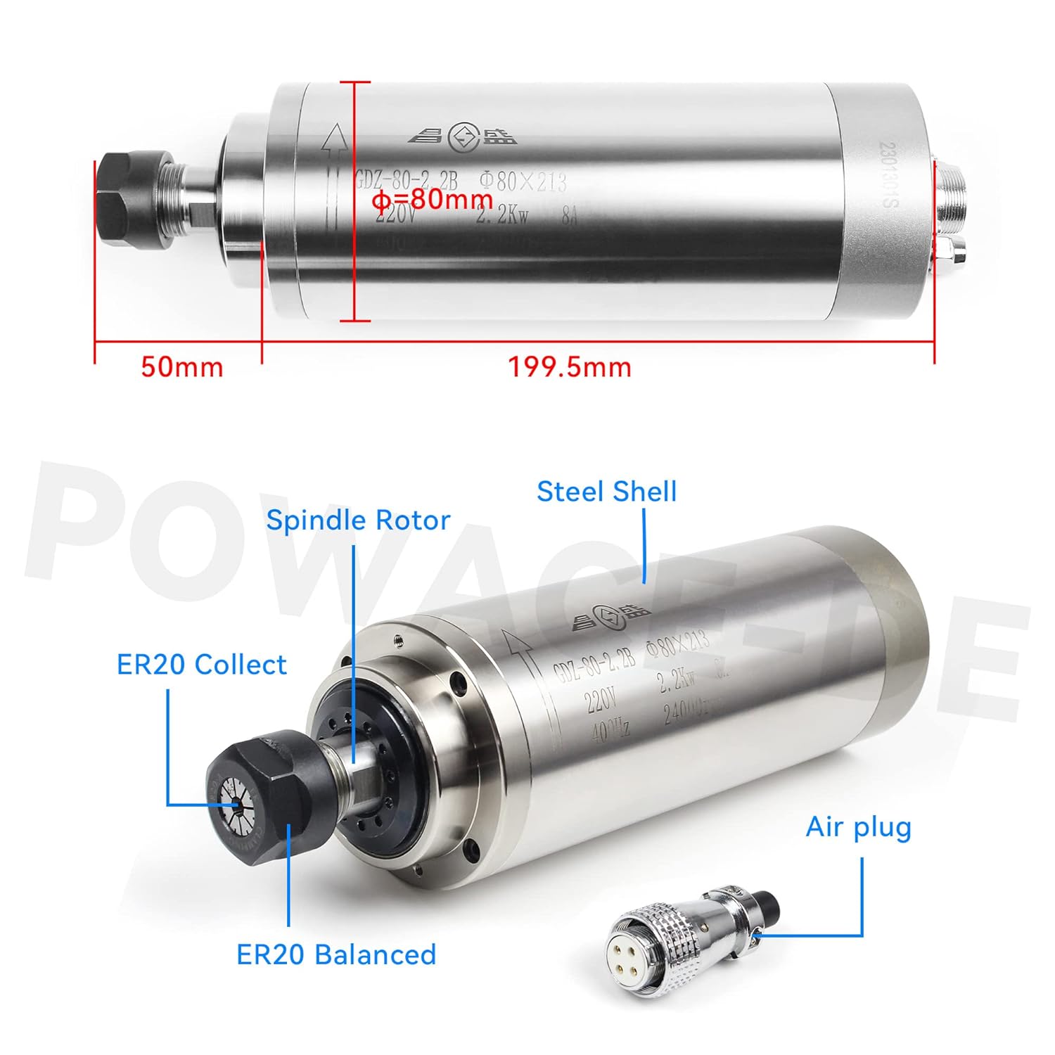 Zestaw wrzeciona chłodzonego w – 2.2Kw Water Cooled Spindle Kit Vfd recenzja i cena